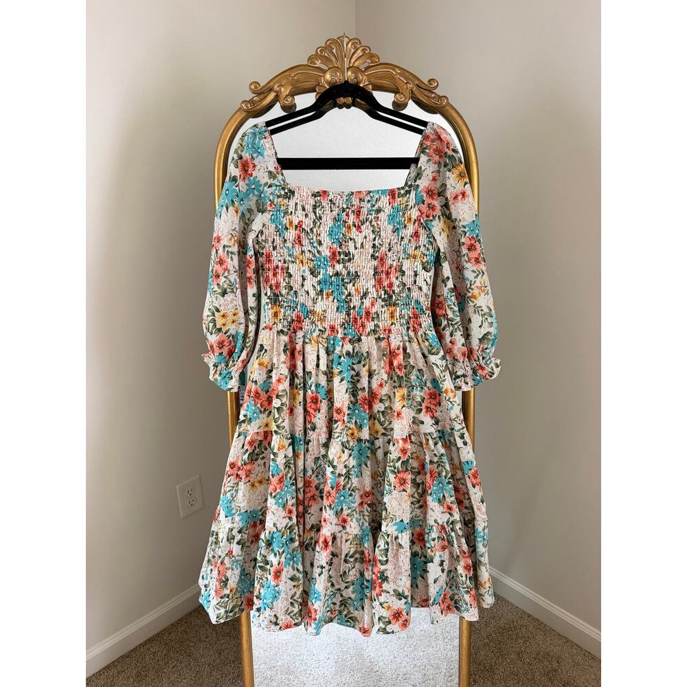 Baltic Born Marta Midi Floral Multicolor Smocked Dress - Picture 8 of 10